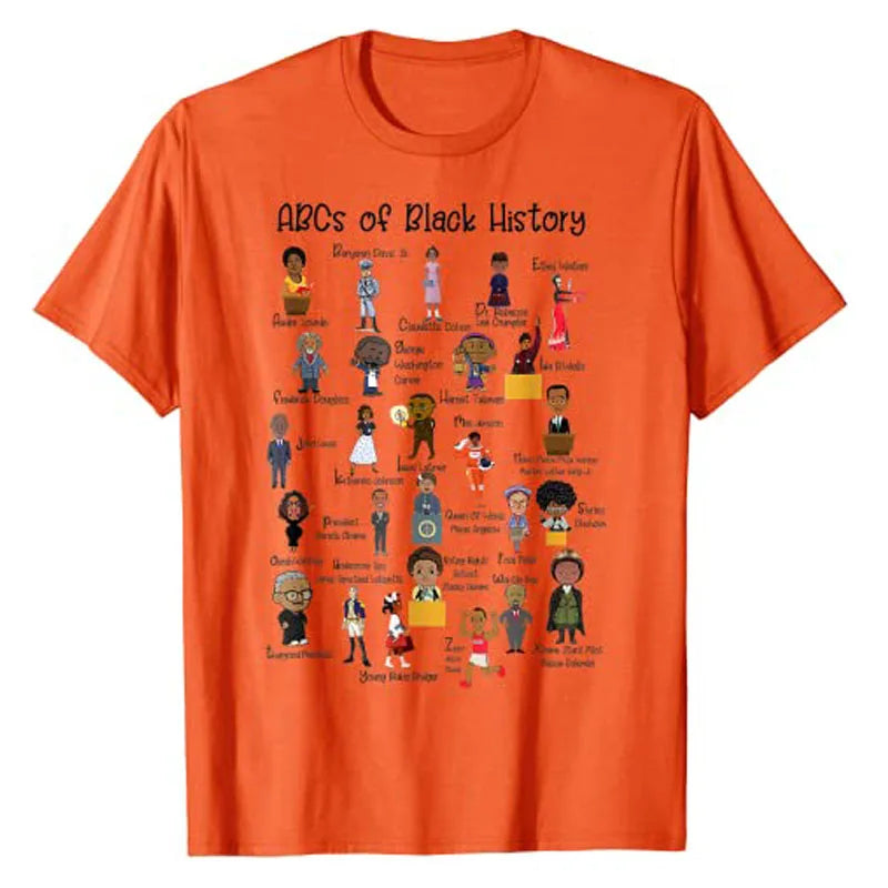 ABCs of Black History Month Shirt Original Black-Pride Women Men Teacher Gift T-Shirt Short Sleeve Blouses Graphic Tees Tops