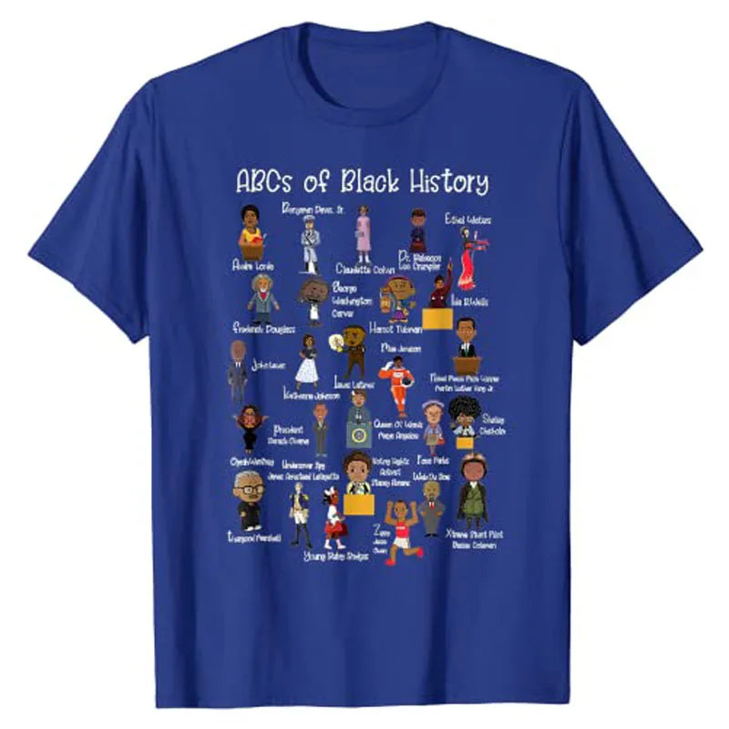 ABCs of Black History Month Shirt Original Black-Pride Women Men Teacher Gift T-Shirt Short Sleeve Blouses Graphic Tees Tops