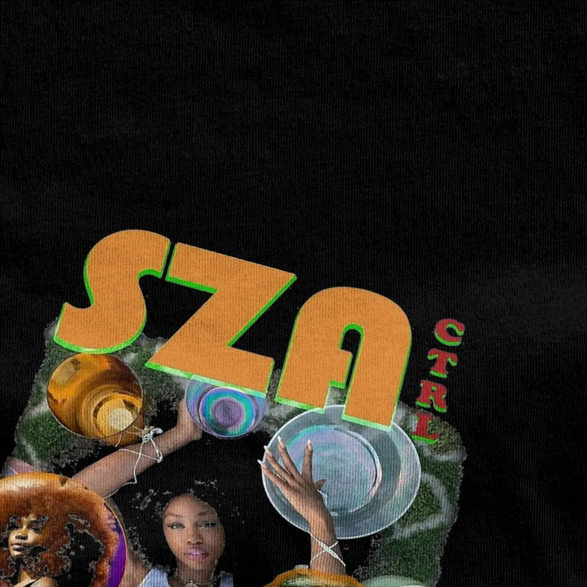 Vintage SZA Rapper 90s T Shirt Men Cotton Clothes Priting Hip Hop Round Neck Short Sleeve