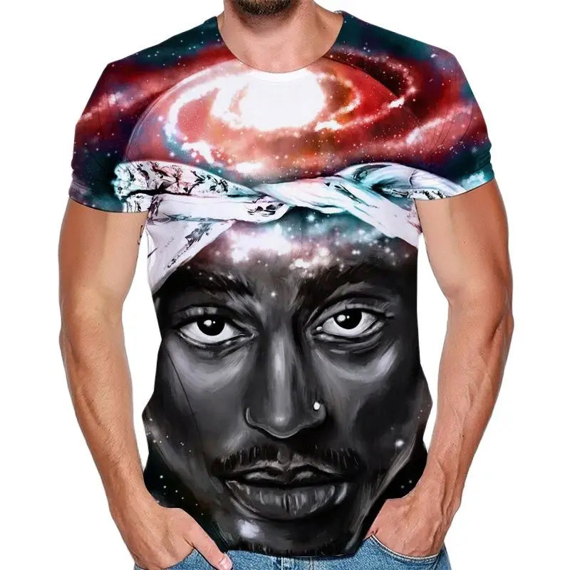 Top Rap Tupac Shakur 2pac T-Shirt Legendary Rapper 3d Printing Men'S And Women'S Fashion Casual Camisetas Hombre Oversized Top