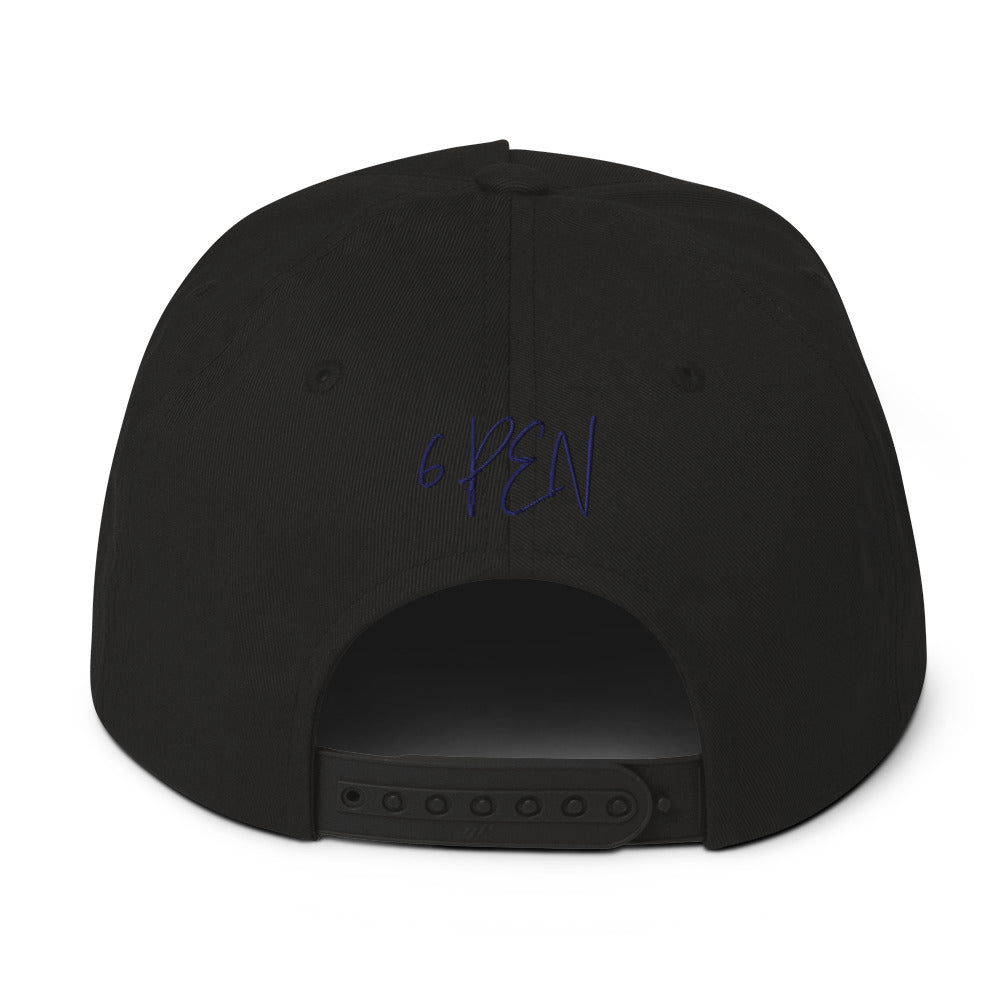 6 PEN LOGO Flat Bill Cap