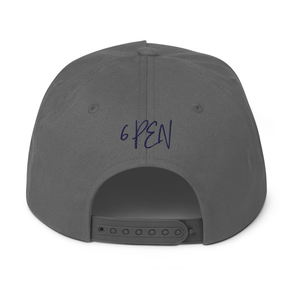 6 PEN LOGO Flat Bill Cap