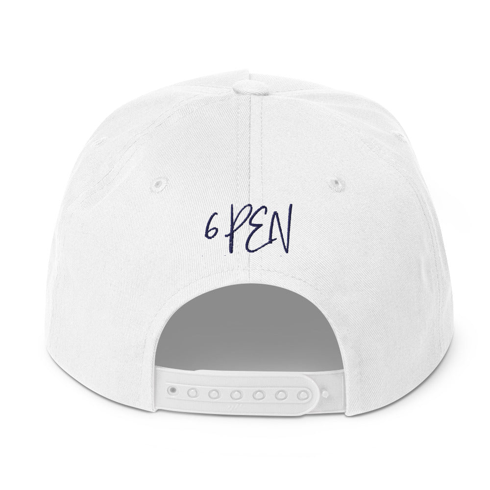 6 PEN LOGO Flat Bill Cap